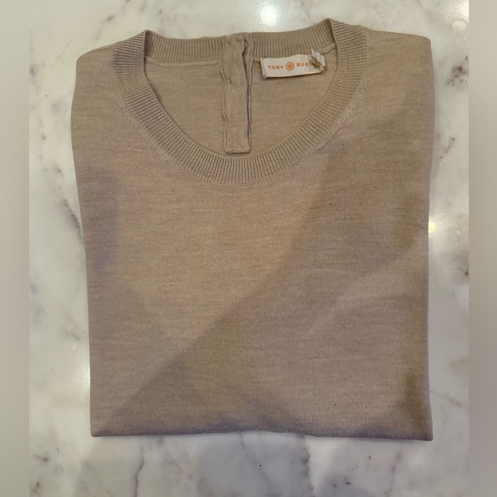 Tory Burch Iberia Merino Wool Long Sleeve Pullover Lightweight Sweater - Picture 3 of 5